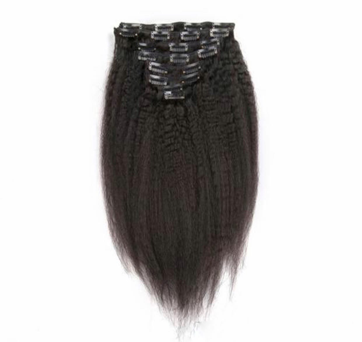 Kinky Straight Clip-In Hair Extensions 200 g – Textura Natural y Volumen Real