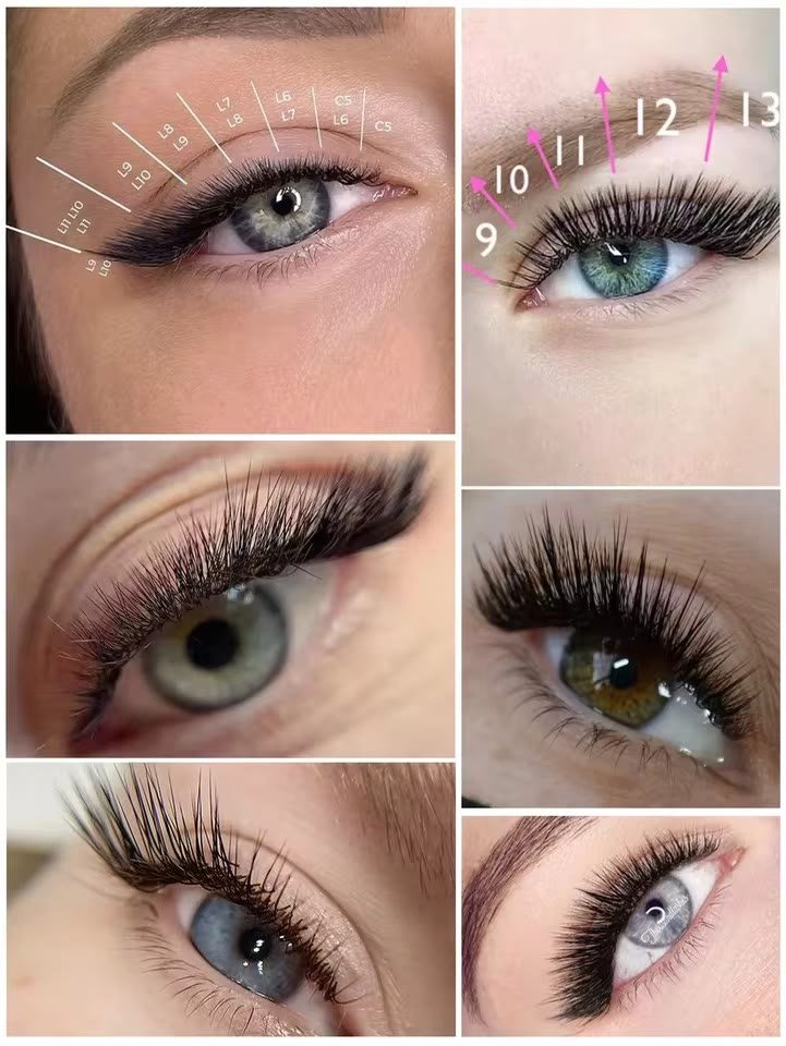 Proceso de extensiones de pestañas